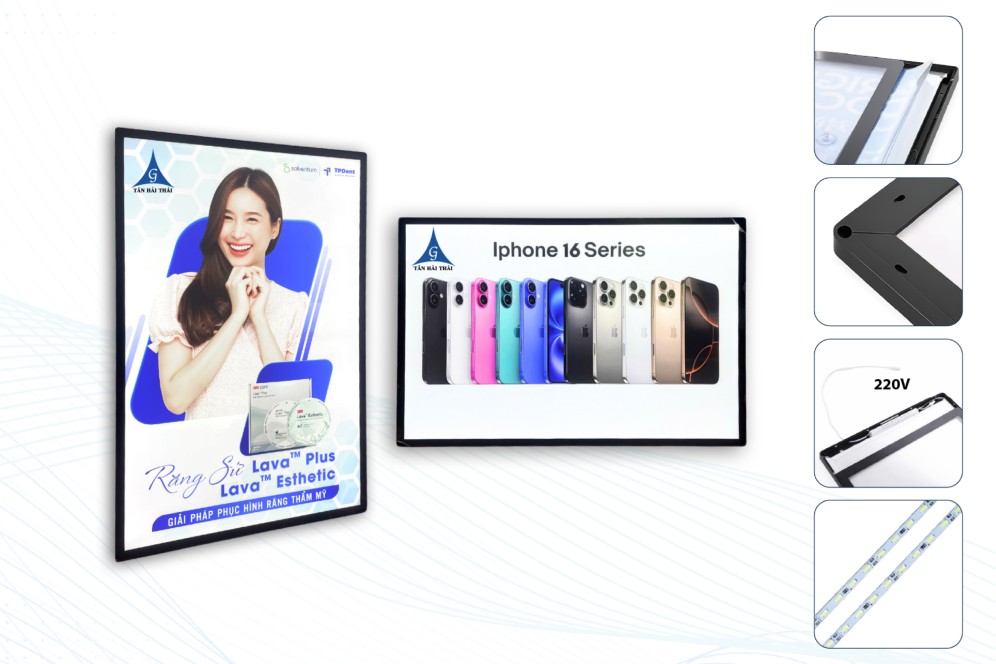 Hộp đèn tranh điện nắp hít siêu mỏng là gì?